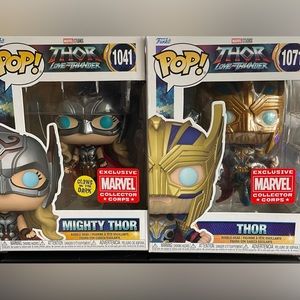 Funko Pop Thor(1071) and Mighty Thor(1041)